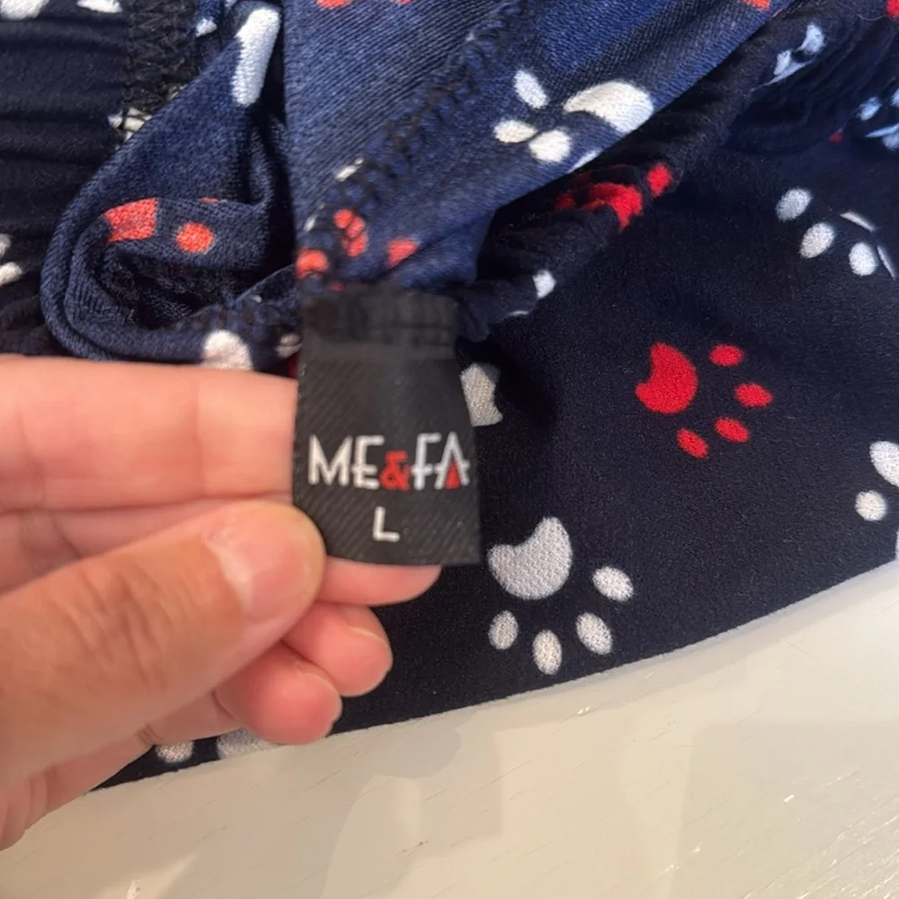 NWOT Kids Paw Print Pajama Pants - Navy, Red, and White